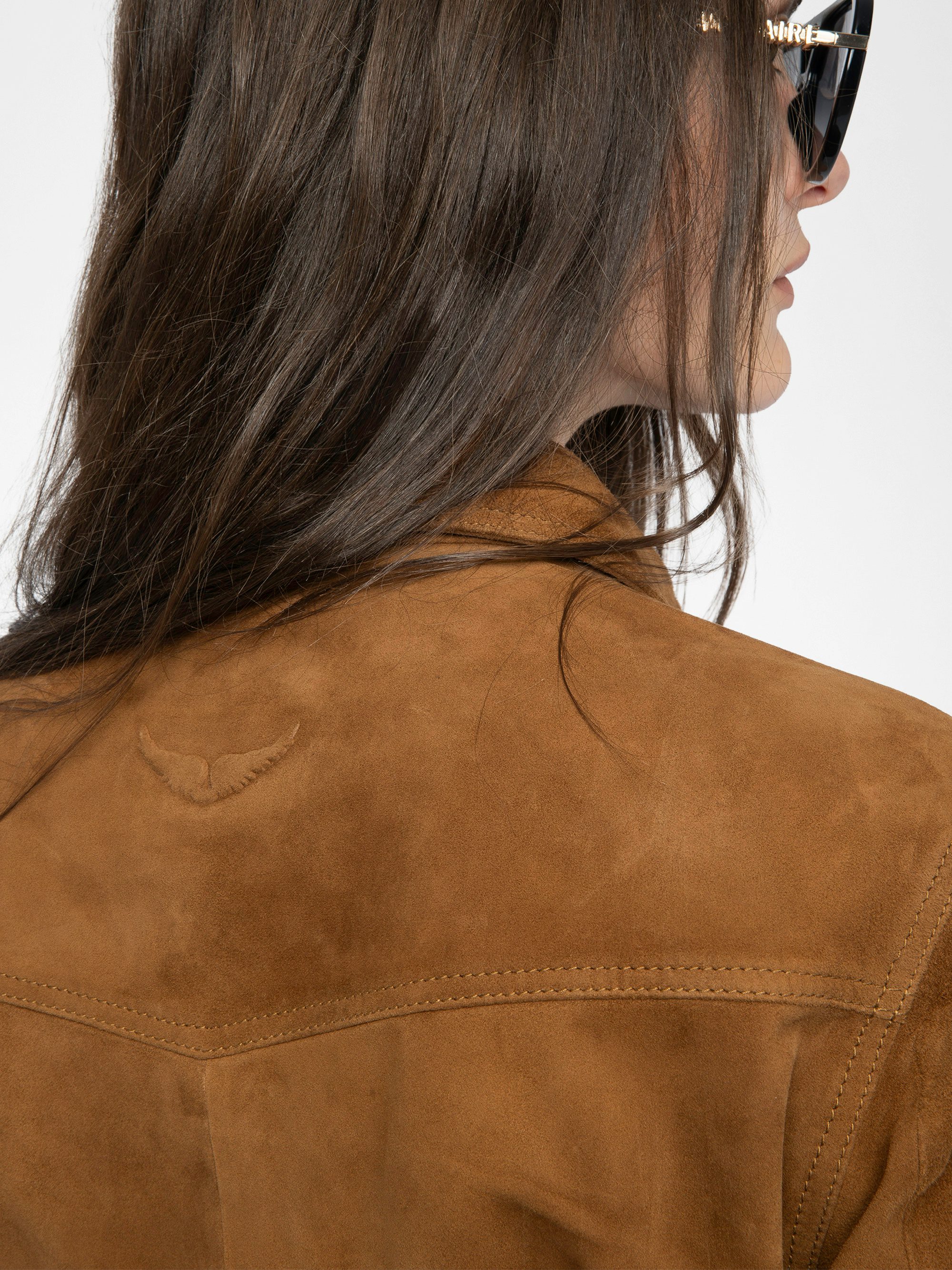 Thelma Suede Leather Shirt - Fitted shirt in suede leather.